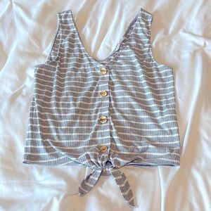 {Elodie} Grey & White striped tank